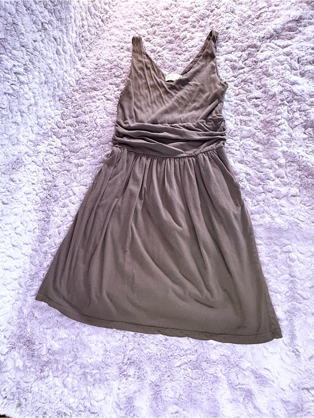 Synergy Organic Clothing | Charcoal Grey V-Neck Sleeveless Dress with Pockets